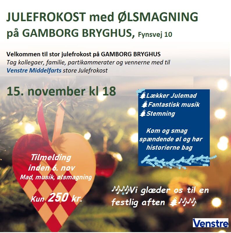 Julefrokost og Ølsmagning med Venstre Middelfart på GAMBORG BRYGHUS 